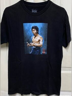 DGK Bruce Lee T Shirt Medium Black “Be Water My Friend” Graphic Tee